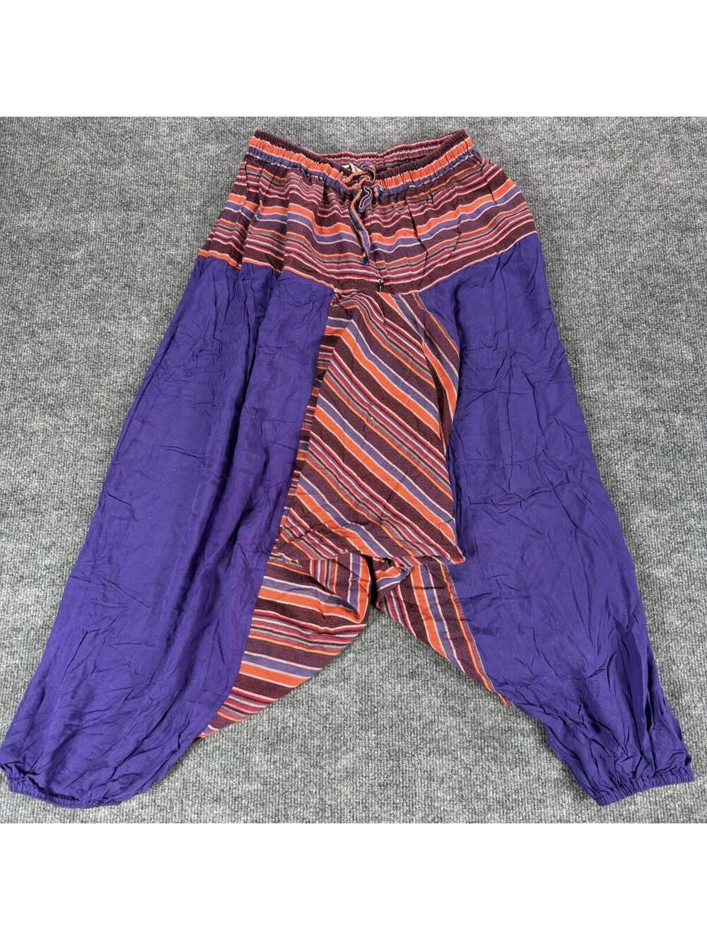 Ocean Queen‎ Hawaii Purple Striped Harem Pants - Boho, Festival, Yoga, Hippy